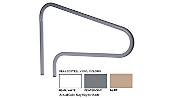 SR Smtih 48_quot; Center Grab 3 Bend Sealed Steel Rail | Pewter Gray Color | 304 Grade | .049 Wall Residential | DMS-100A-VG