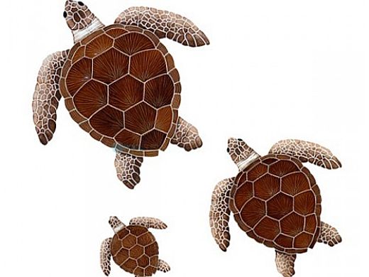 Artistry In Mosaics Loggerhead Turtle Brown Mosaic | Small - 8