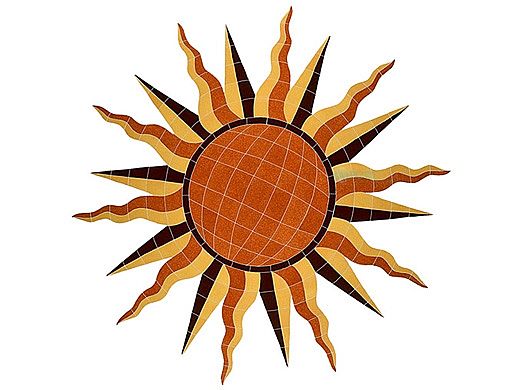 Artistry In Mosaics Sun Medallion Mosaic | Brown - 48