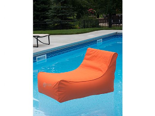 Ocean Blue Sun Searcher Aruba Inflatable Pool Lounger Chair | Orange ...