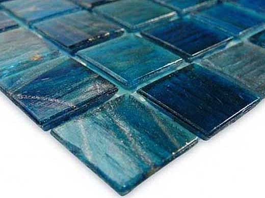 Artistry In Mosaics Venetian Series 3/4x3/4 Glass Tile | Blue Copper ...