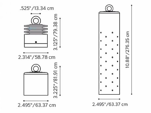 FX Luminaire VE 3 LED Down Light Desert Granite Zone Dimming