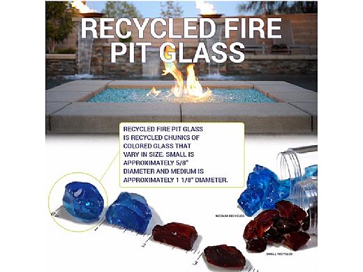 American Fireglass Medium Recycled Glass Collection Auburn Fire