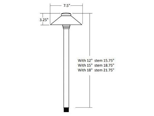 Sollos Straight Hat LED Path Light Fixture | 7.5