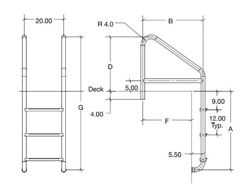 SR Smith Econoline Standard Crossbrace Plus Ladder | 10101 | Pool ...