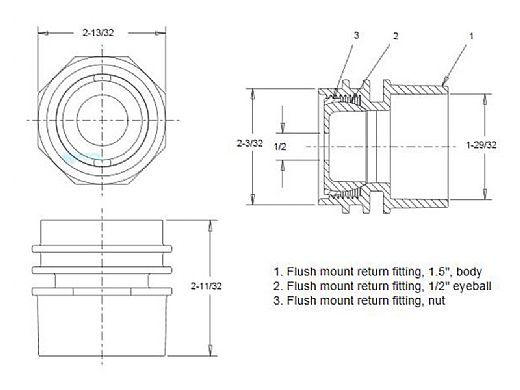 AquaStar Choice Flush Mount Return/Water Barrier with 1.5